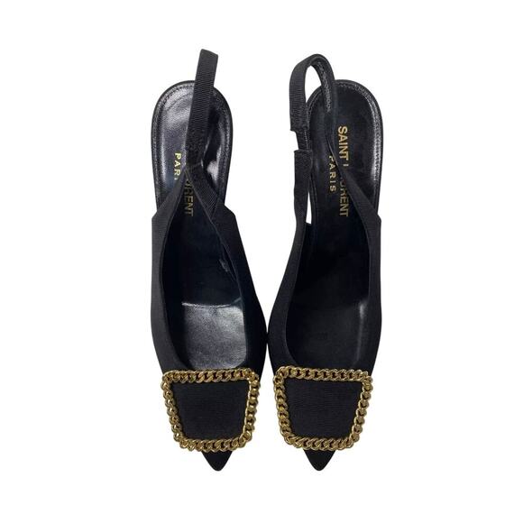 Yves Saint Laurent St Sulpice 95 slingback heels black sz 6.5/36.5 - Picture 4 of 14